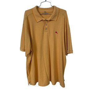 Tommy Bahama Polo Shirt Size XXL Short Sleeve Pima Cotton Orange Casual Preppy